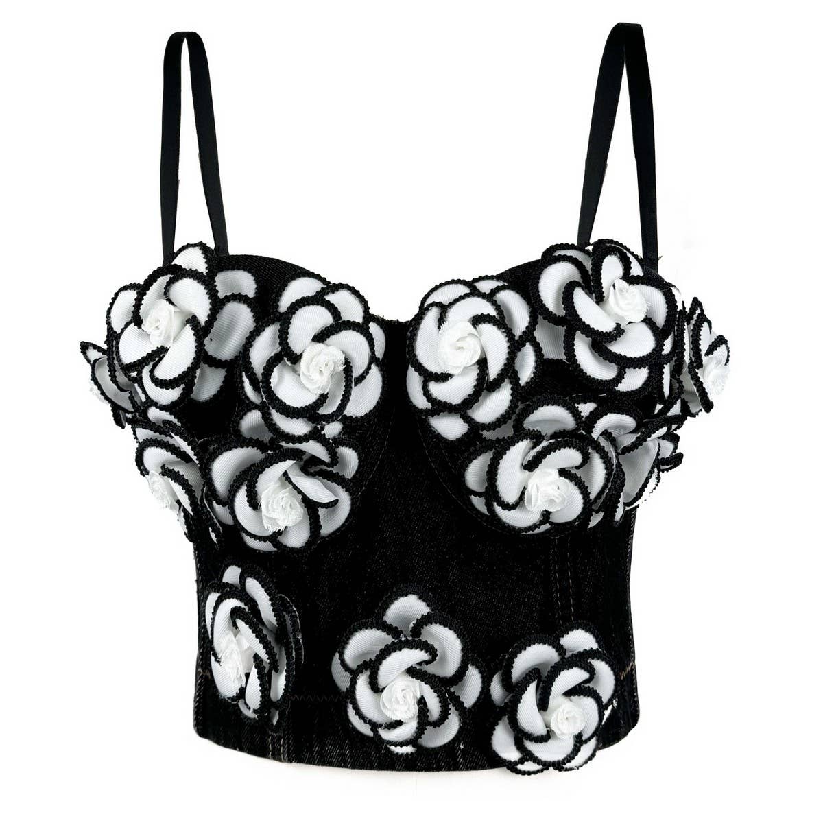 HAND-BEADED FLORAL HERRINGBONE CORSET