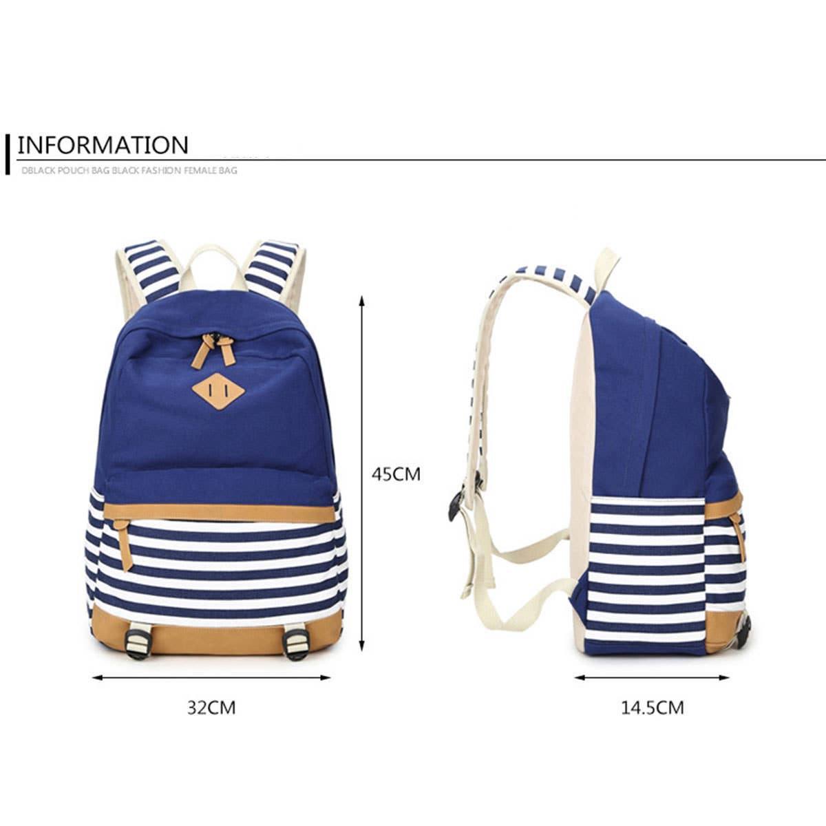 Backpacks for School ??Striped Canvas Laptop Bag_CWAB5510
