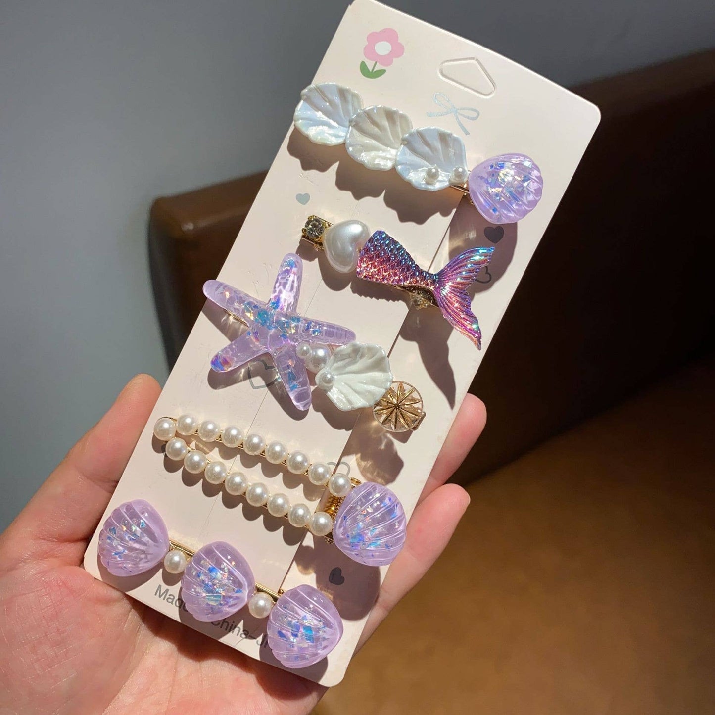 Starfish shell hair clip Liu seaside clip girl hair accessor