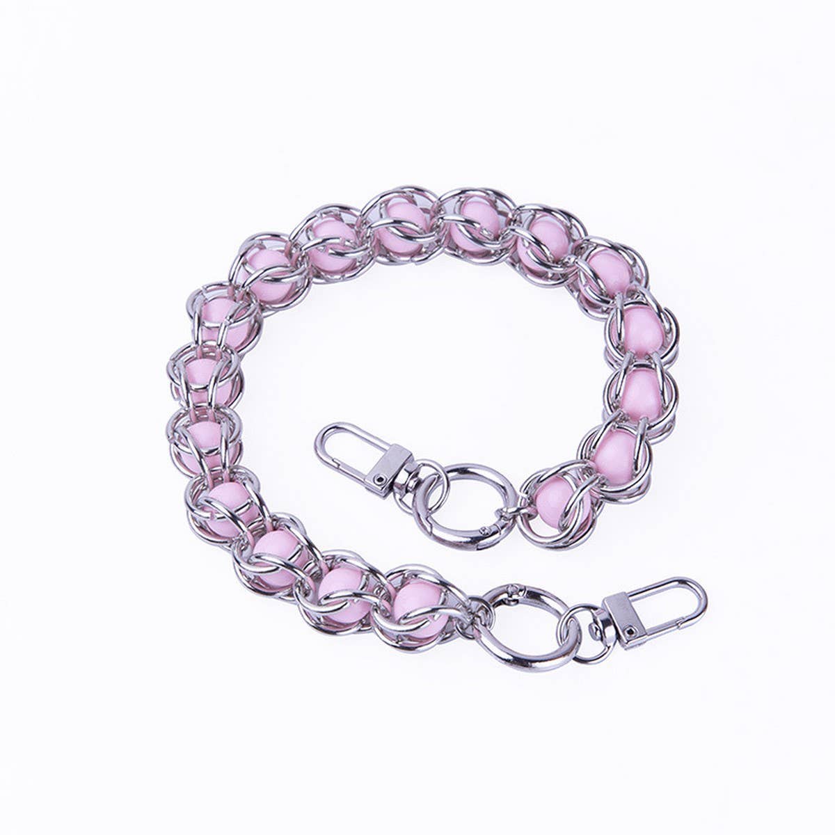 15.75in Metal Bead Acrylic Bead Handbag Strap_CWMM5117