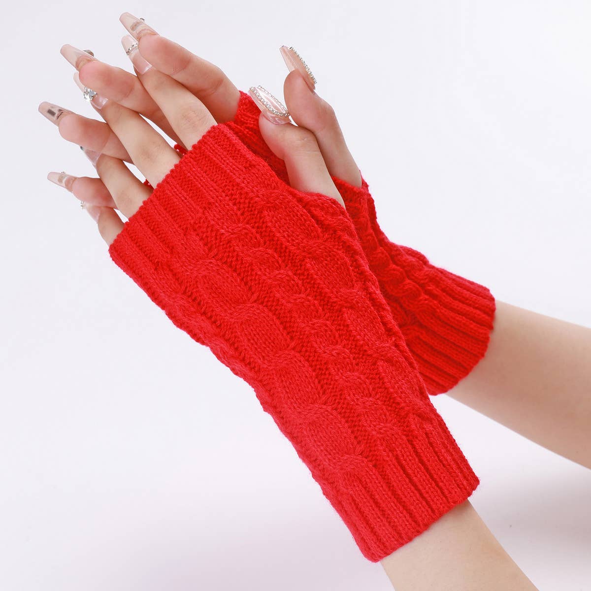 BRAIDED SHORT WOOLEN GLOVES_CWAG0101