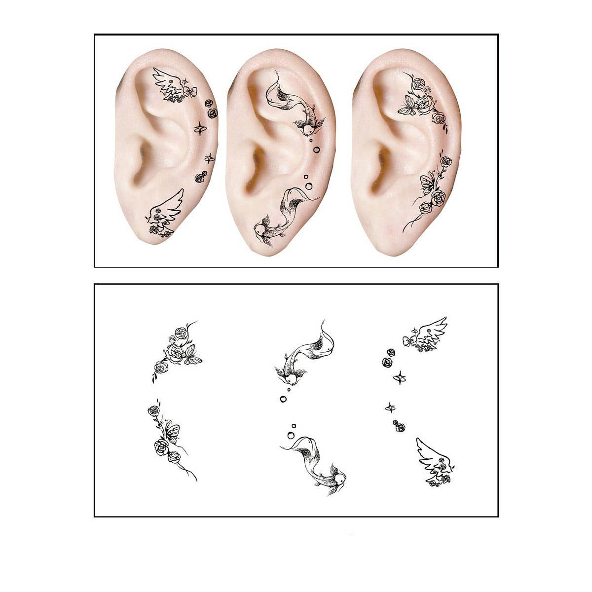 Waterproof Ear Tattoos ? Cute Cartoon Set