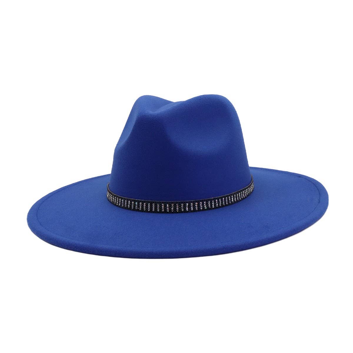 Unisex Wool Fedora Hat Ethnic Flat Brim Style_CWAH04377