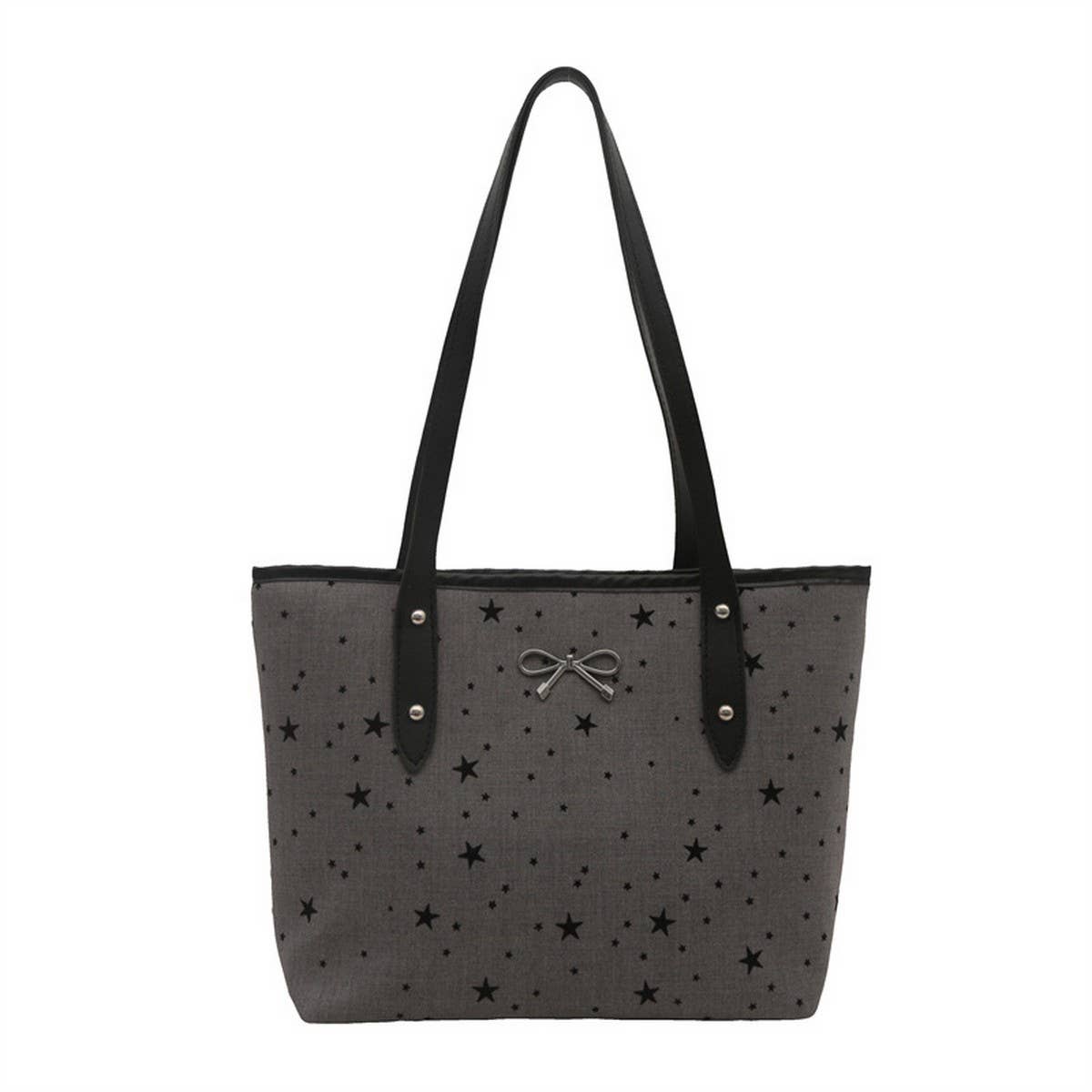 POLKA DOT BLACK BOW UNDERARM TOTE_CWAB3316