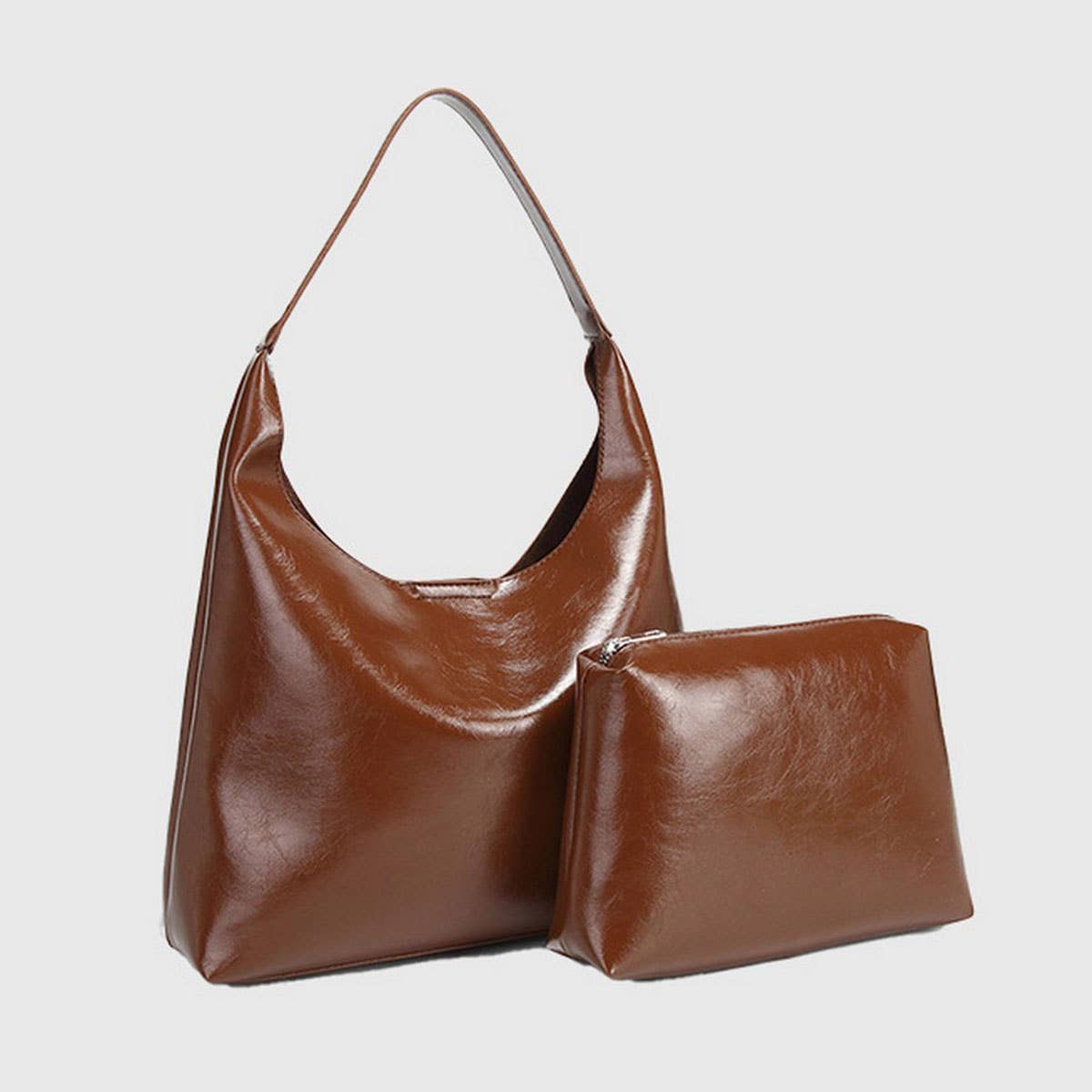 Unique Soft Leather Vintage Large Underarm Tote_CWAB5118