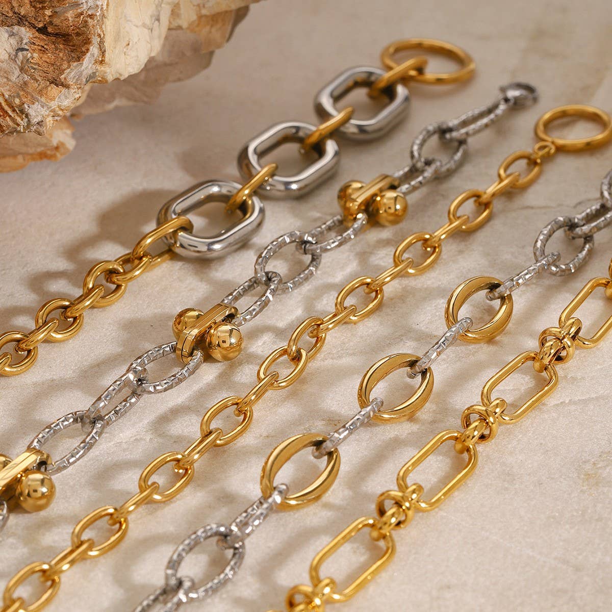 Titanium Steel Cuban Link Chain Bracelet