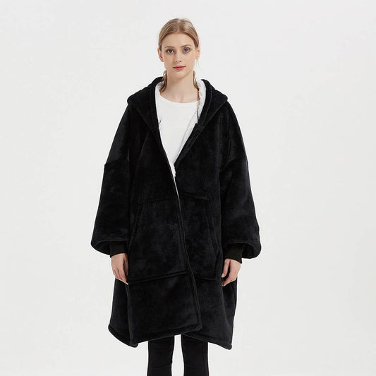 Couple¡¯s Wearable Hoodie Blanket Zip-Up Sweatshirt