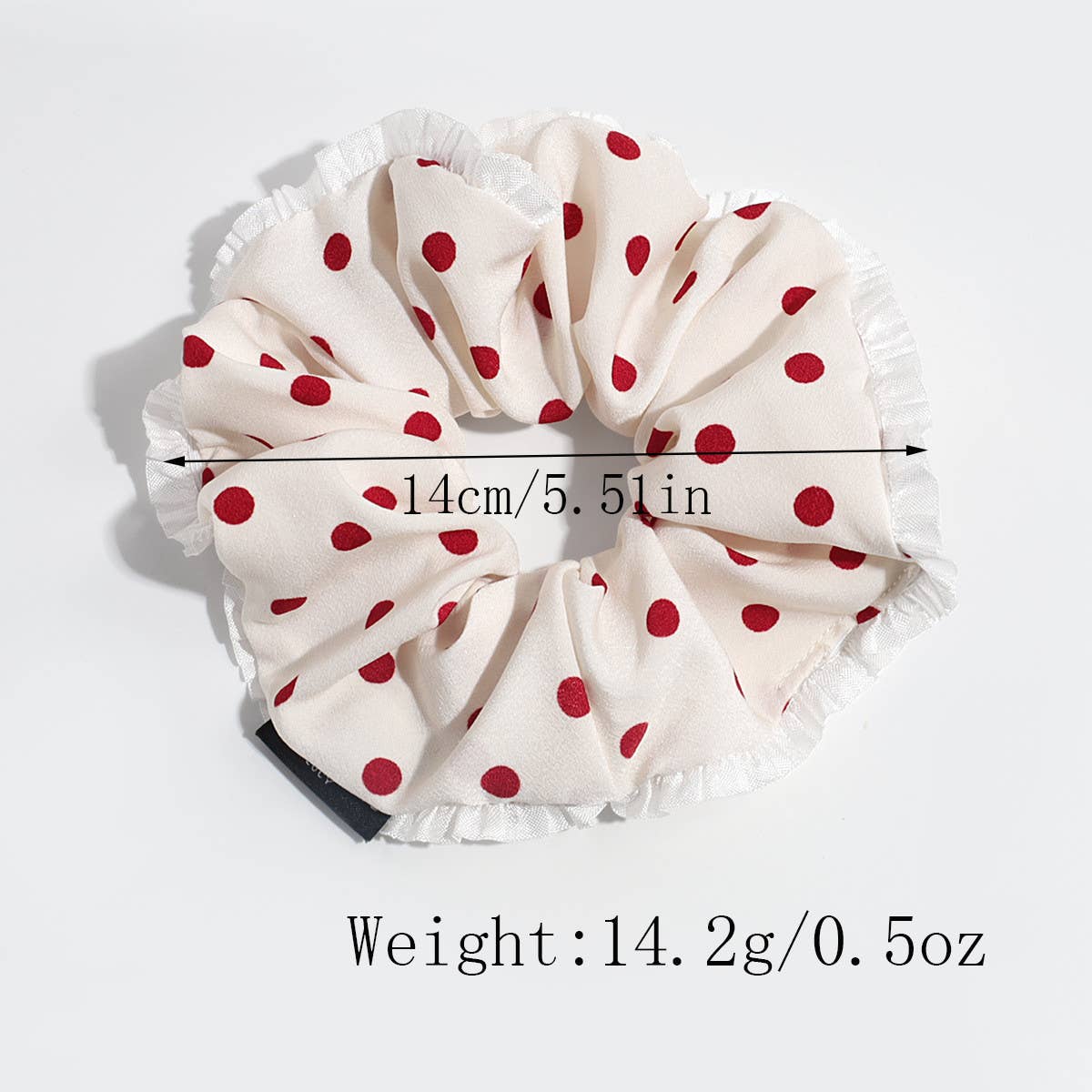 PLAID POLKA DOT FLOWER LACE HAIR TIE_CWAHA2260