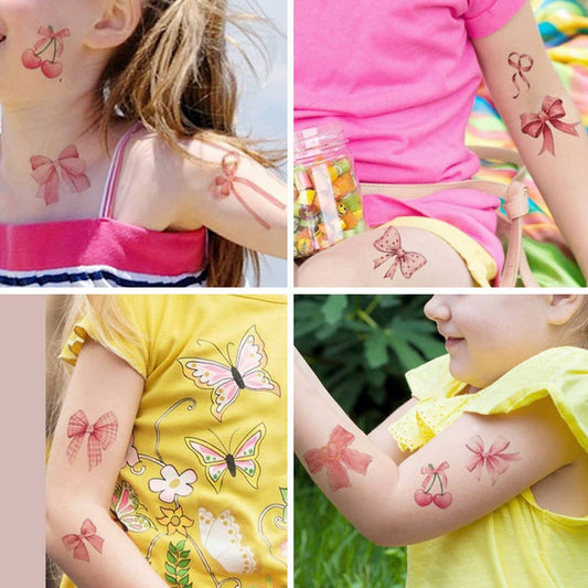Pink Bow Tattoo Stickers for Kids ??Temporary_CWMM8226