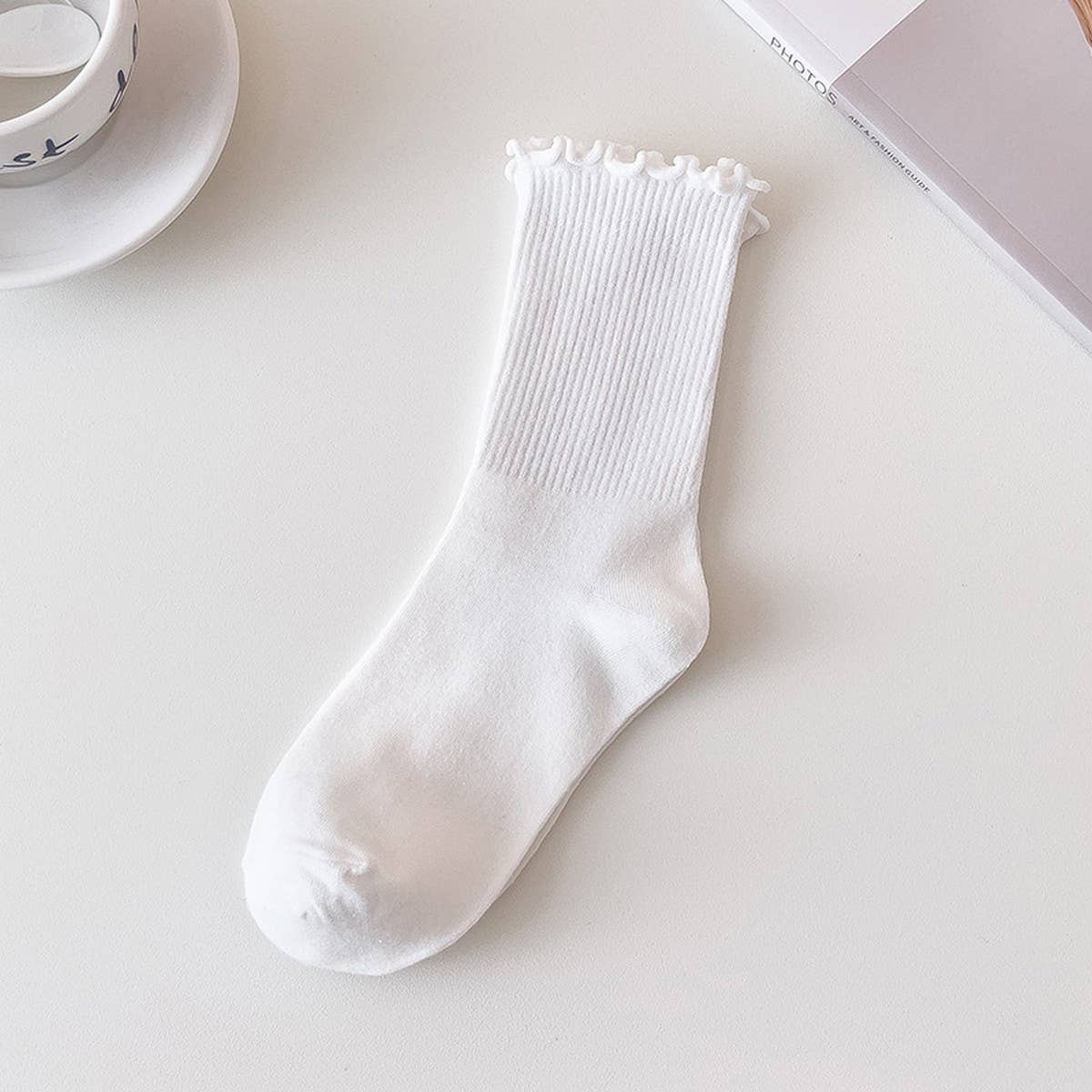 WARM BROWN FUNGUS MID-CALF WOMEN'S SOCKS