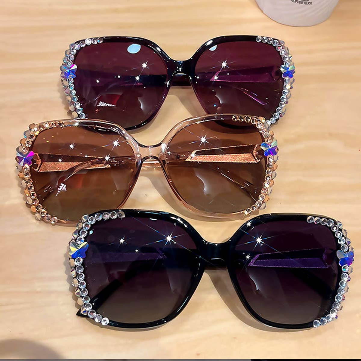WOMEN RHINESTONE POLARIZED SUNGLASSES