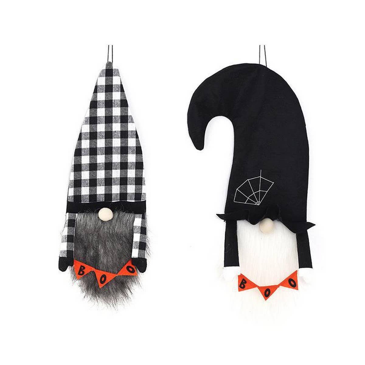 Black & White Plaid Faceless Gnome Flag Wall Decor_CWAJE0540