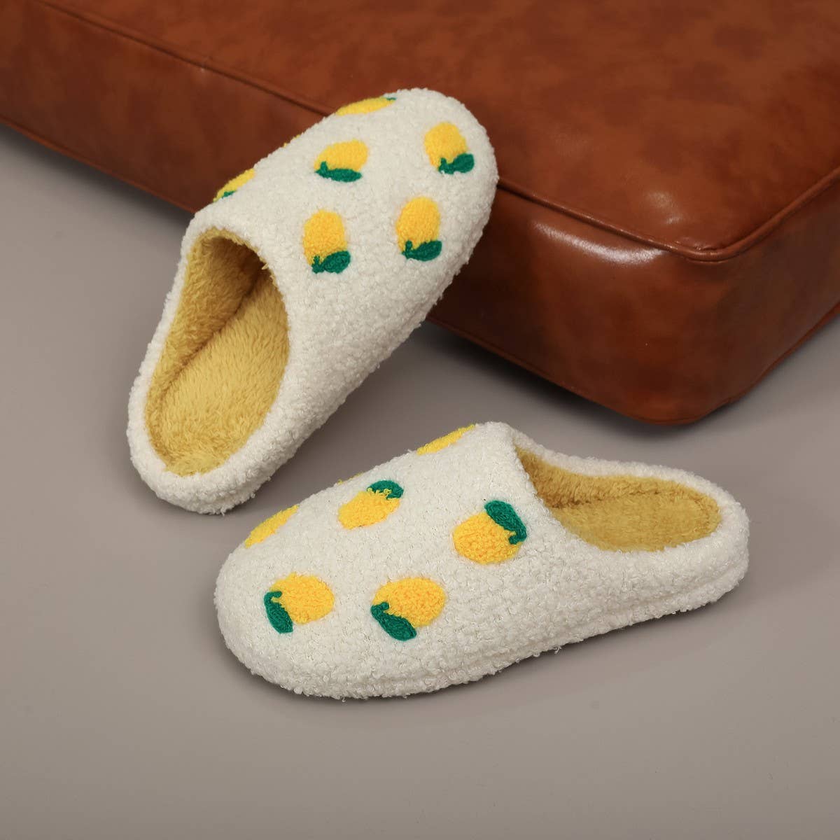 Lemon Cotton Slippers Women Winter Warm_CWSHF00224