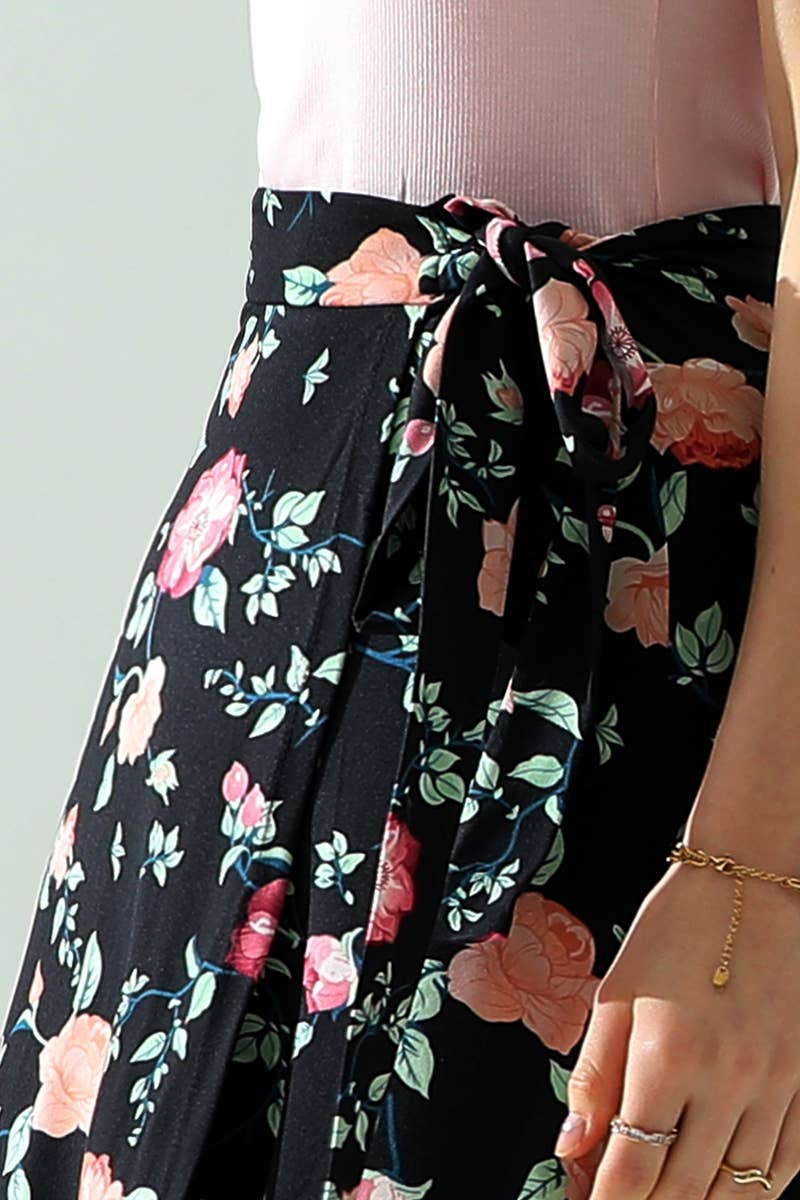 CWBLS117_High Waisted Maxi Wrap Skirts with Slit