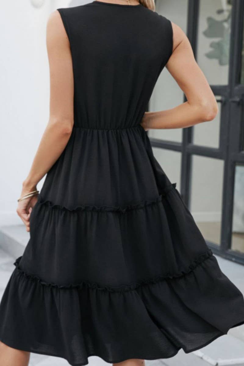 CWDMD5452_SLEEVELESS V-NECK LACE TRIM A-LINE MAXI DRESS