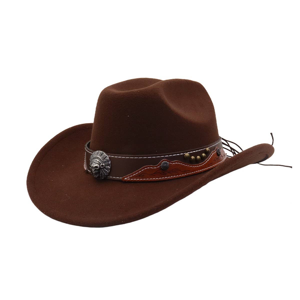 New Ethnic Style Wool Fedora Cowboy Jazz Hat_CWAH04497
