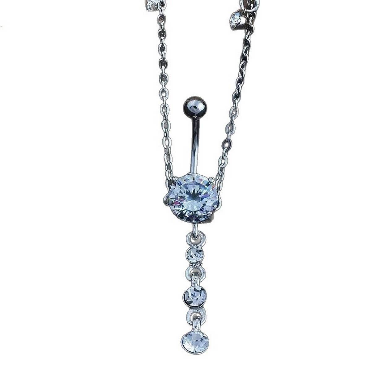 CZ Tassel Adjustable Waist Chain Body Jewelry