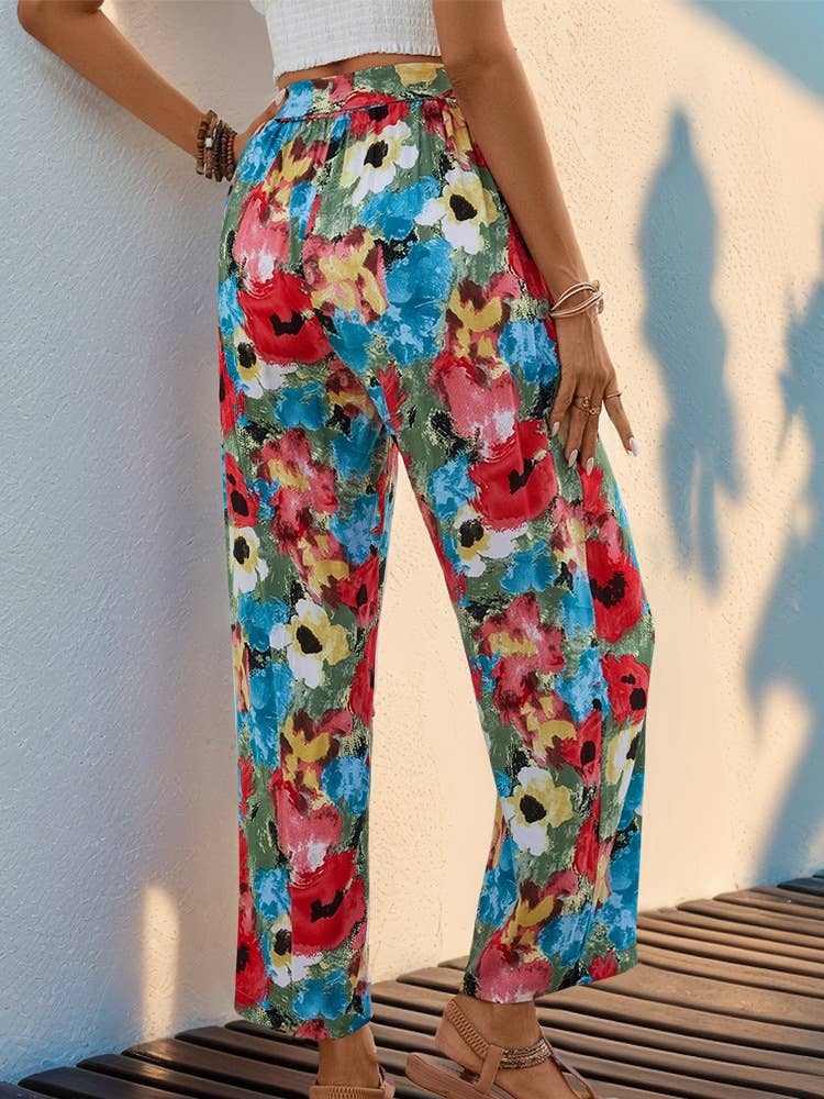 BOHO CHIC FAKE STRAIGHT-LEG PANTS