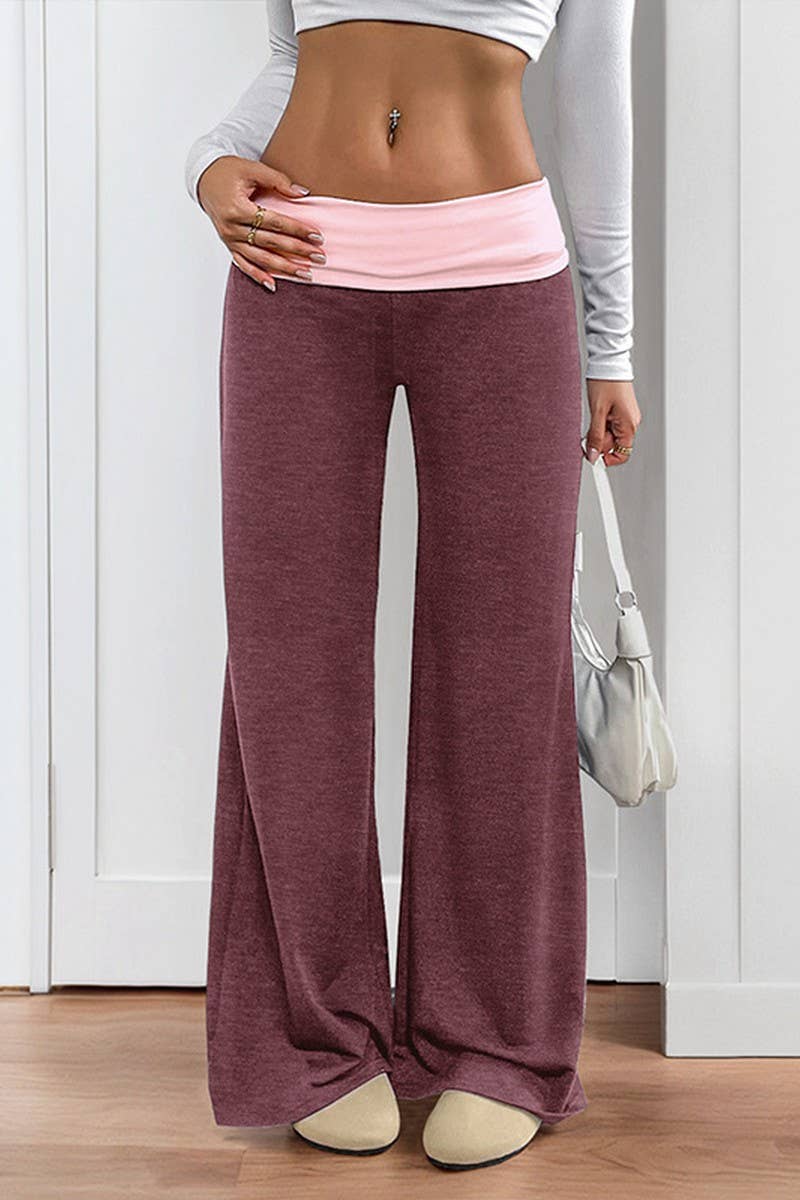 CWBLP00933_LOW WAIST COLORBLOCK WIDE LEG TRACK PANTS