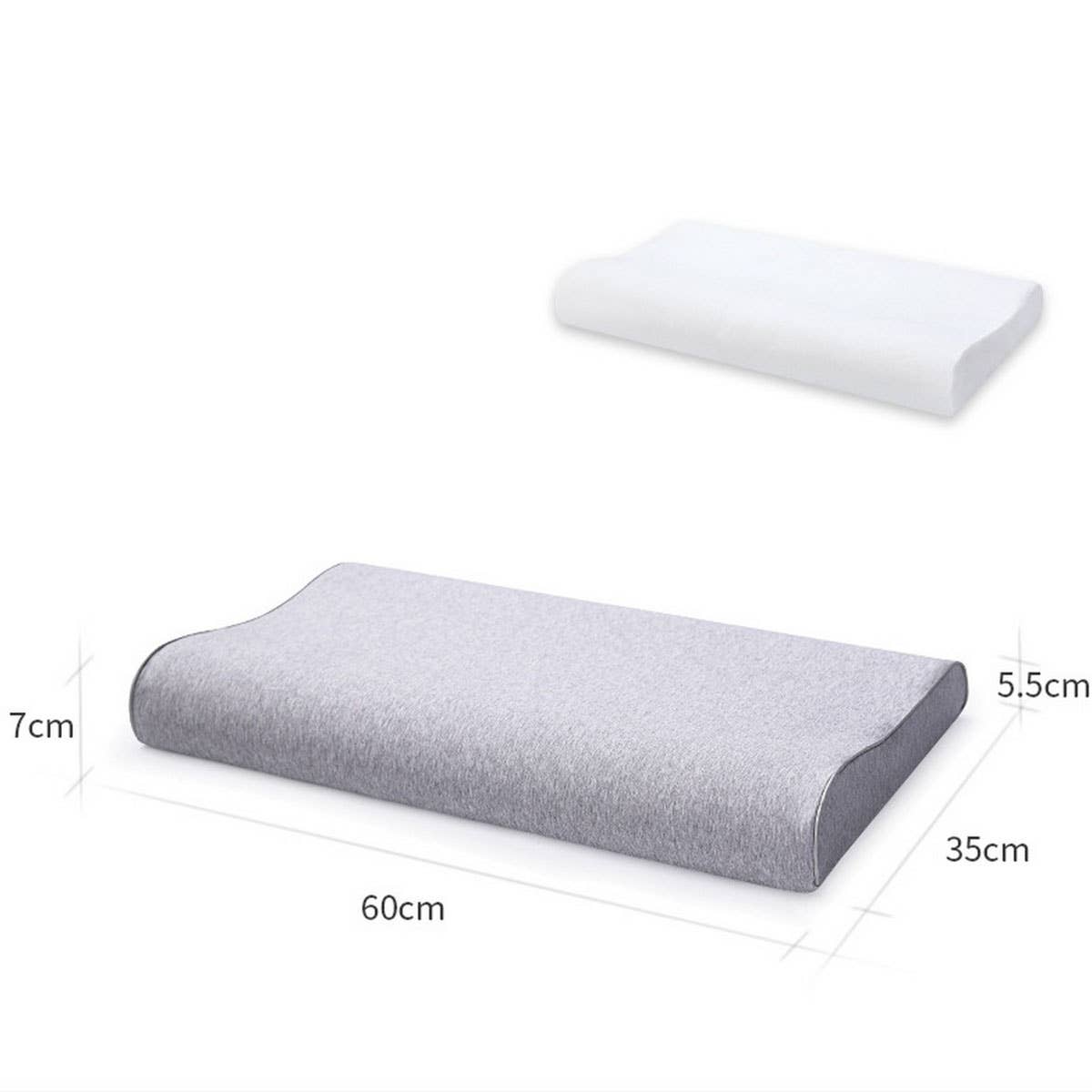 Low Profile Wave Memory Foam Pillow, 3D Design