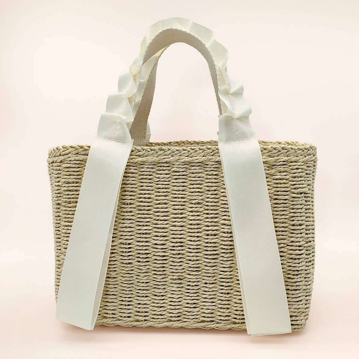 SIMPLE PORTABLE SOLID COLOR STRAW BAG_CWAB2093