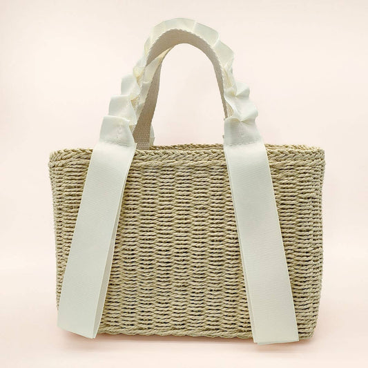 SIMPLE PORTABLE SOLID COLOR STRAW BAG_CWAB2093
