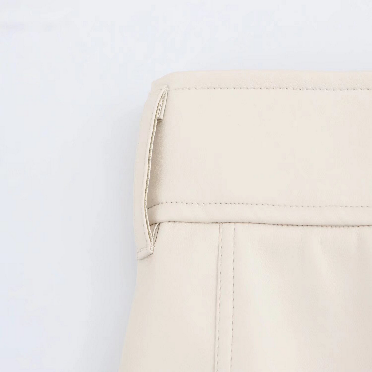 Casual Faux Leather Midi Skirt, Trendy French Look_CWDSD8354