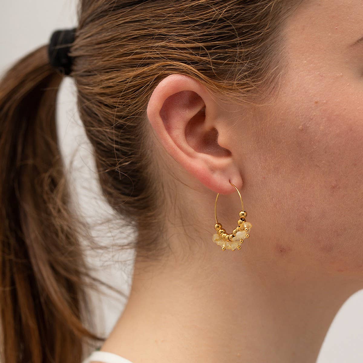 FASHION STAINLESS STEEL COLORED STONE EARRINGS_CWMM2355