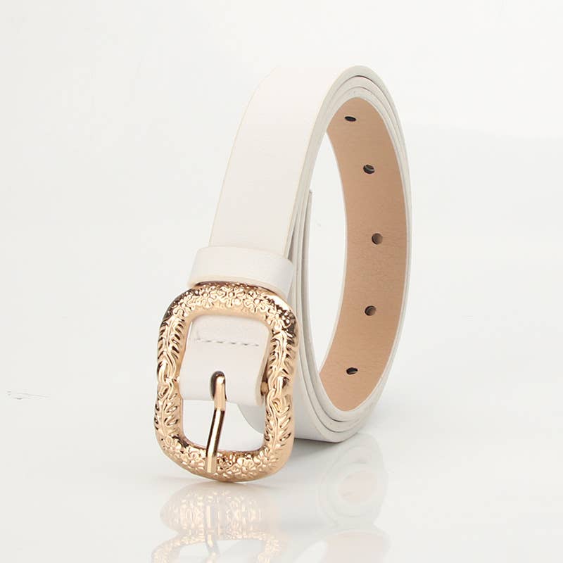 Carved metal buckle personalized fashionable belt