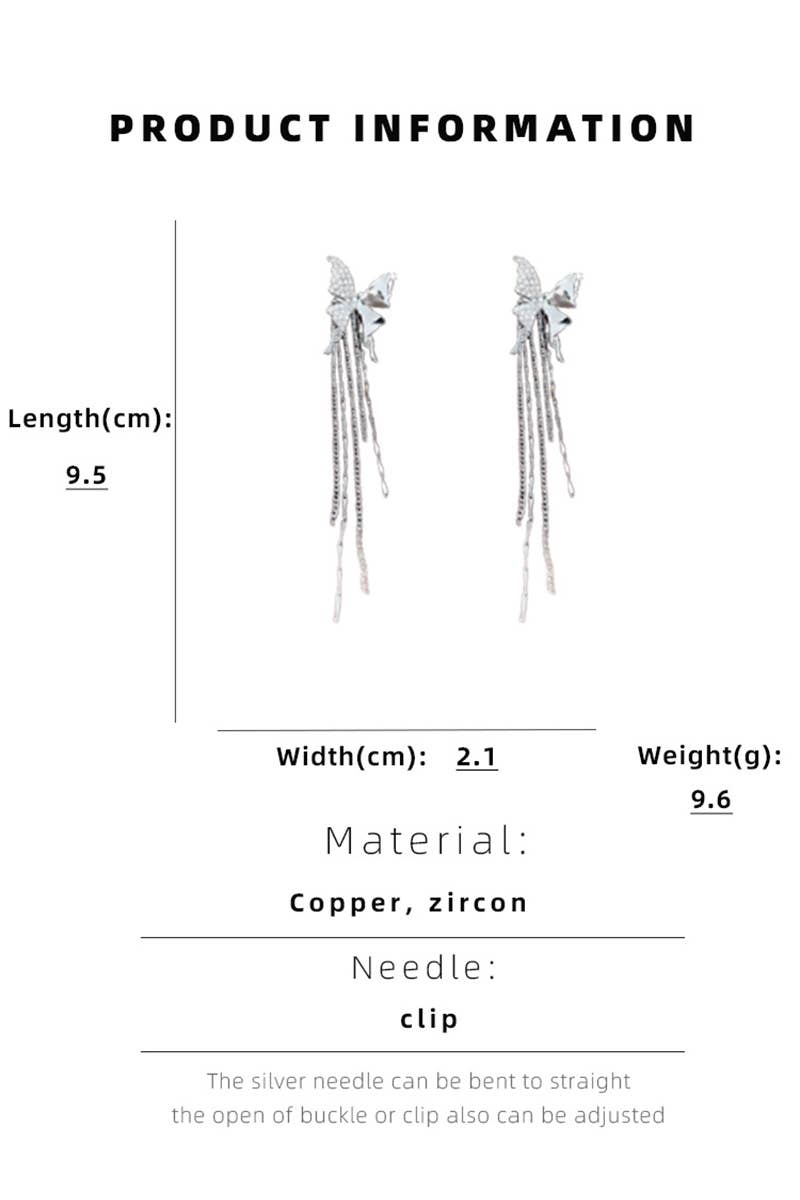 BUTTERFLY PENDANT CHAIN DROP EARRINGS_CWAJE0346