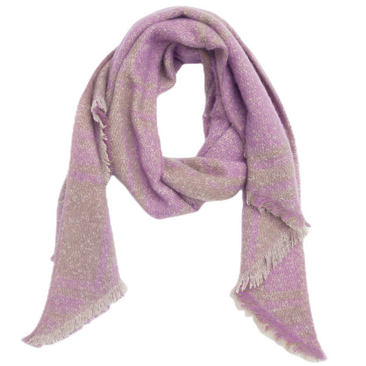 Jacquard Grid Angled Scarf ? Winter Loop Yarn Wrap