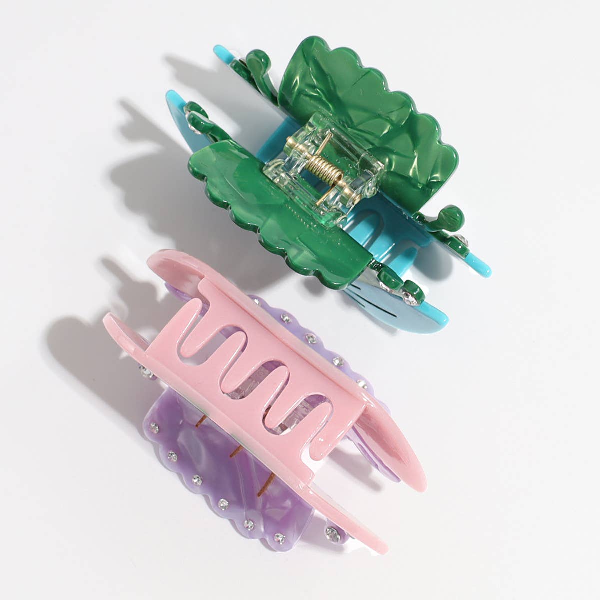 Elegant Rhinestone Lotus Flower Hair Claw, Casual