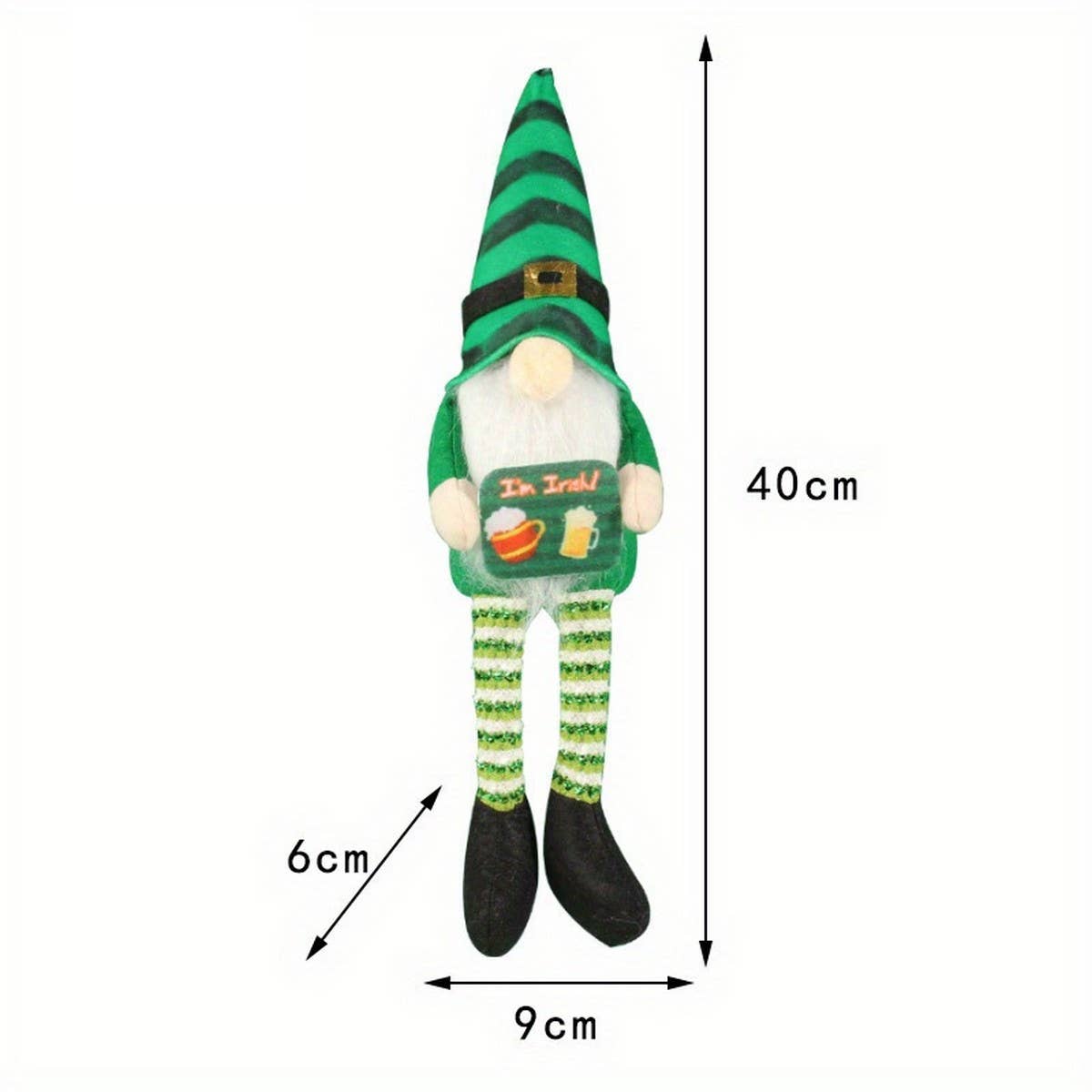 ST. PATRICK STRIPED LONG-LEGGED DOLL FIGURINE_CWMM3446