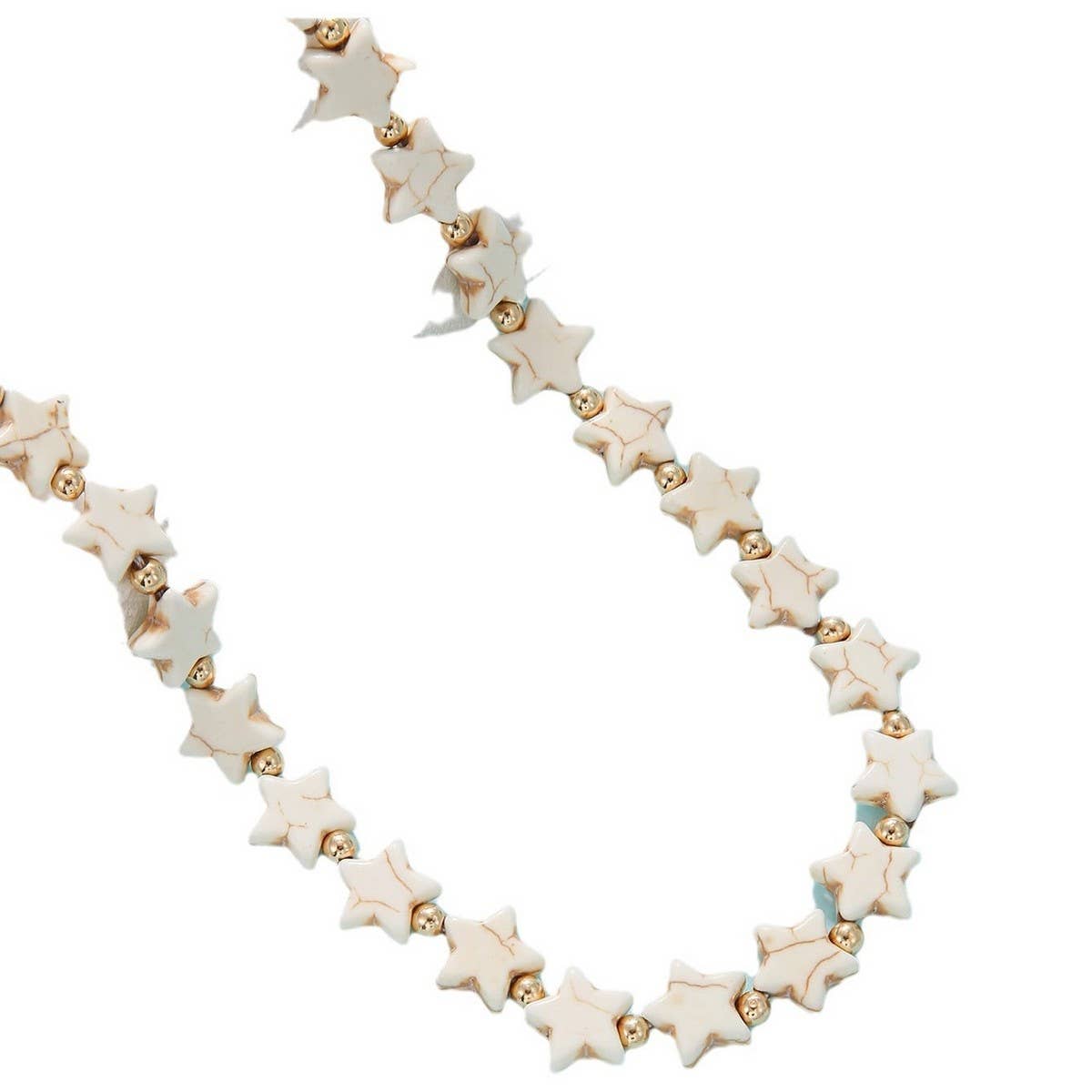 NEW FASHION BEIGE STAR BEADED NECKLACE