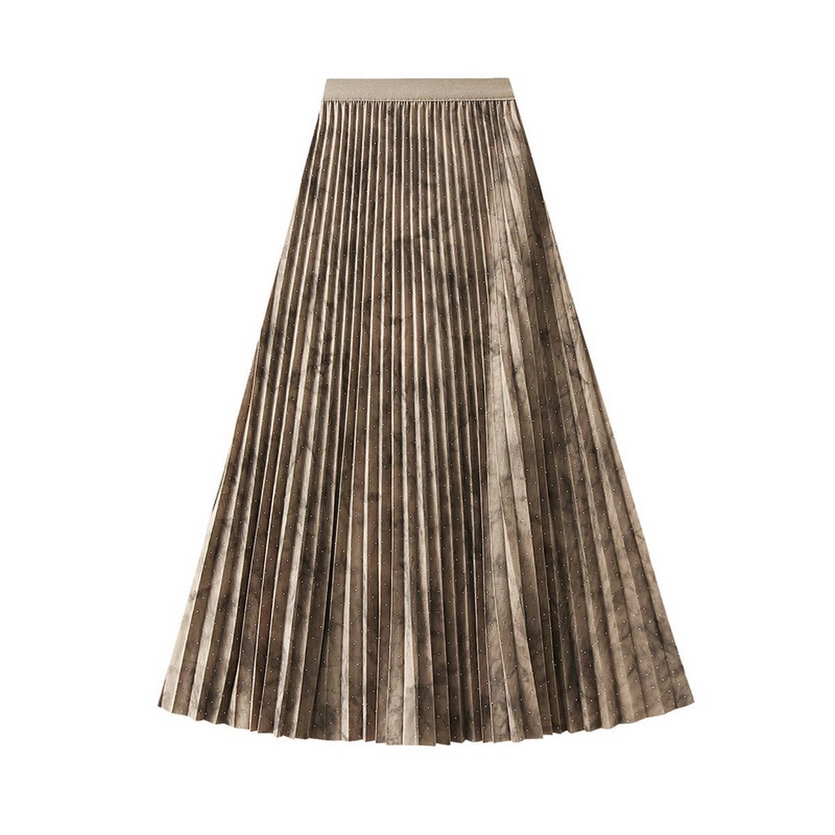 CHINESE STYLE PRINTED PLEATED SKIRT LONG SKIRT