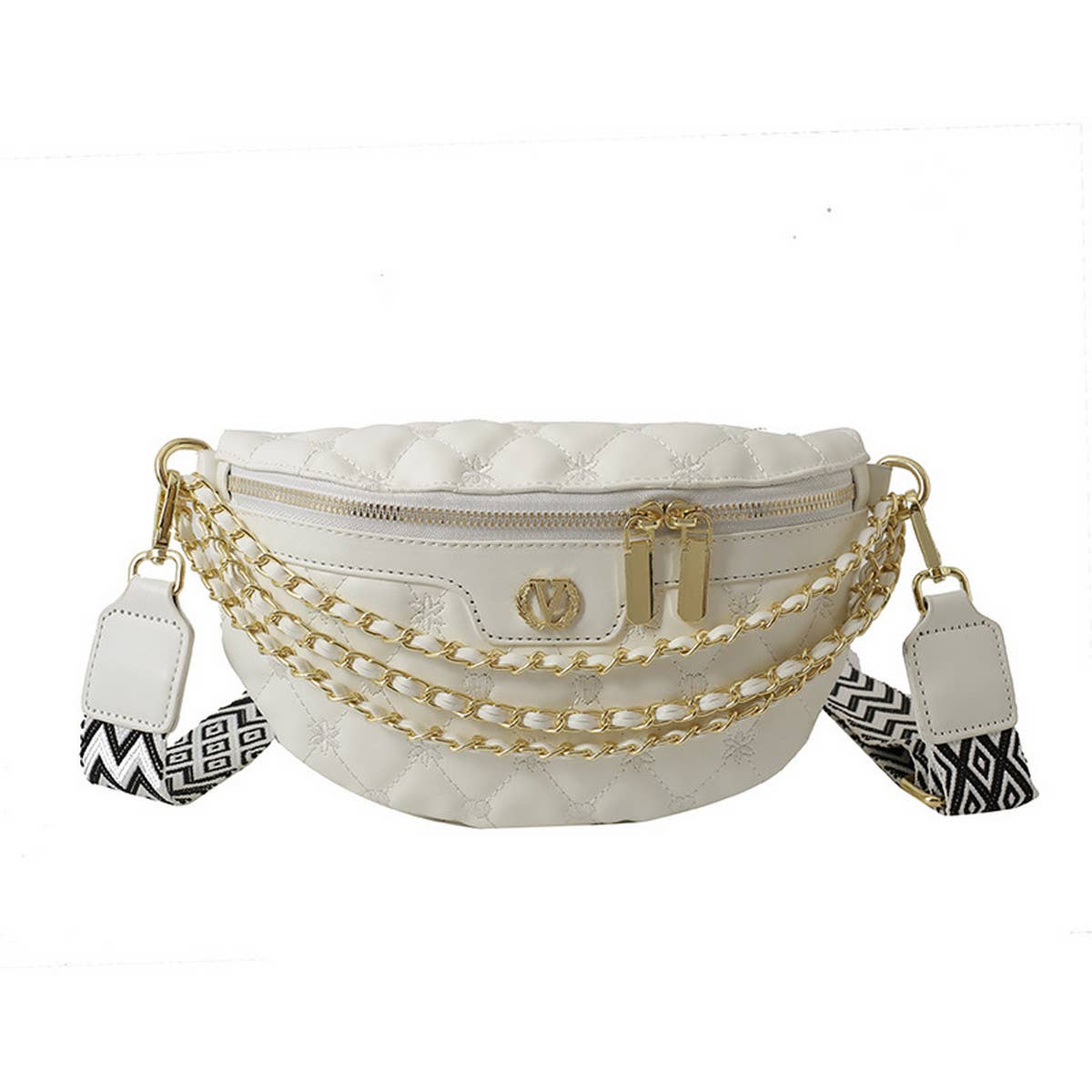 DIAMOND ZIPPER CASUAL CHEST BAG_CWAB2080