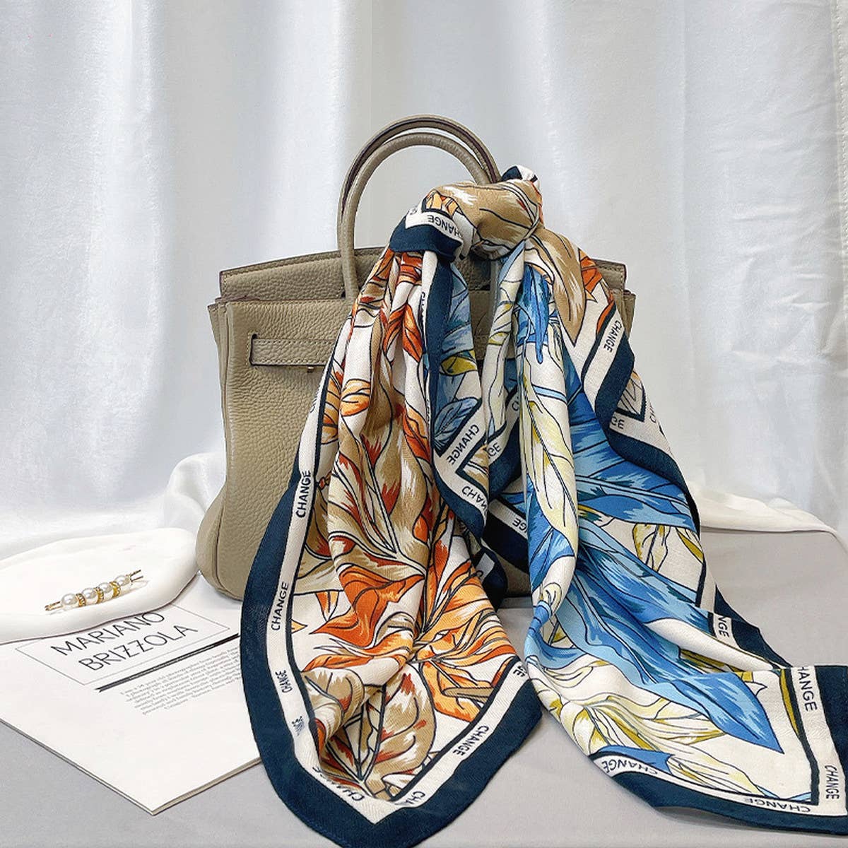 Autumn Winter Velvet Scarf - Large Flora Shawl_CWASC0905