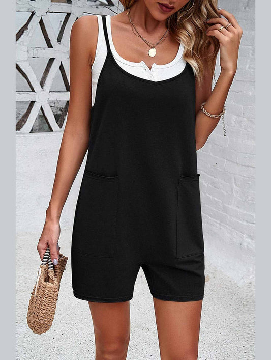 CASUAL SOLID COLOR SUSPENDER JUMPSUIT_CWSJS0327