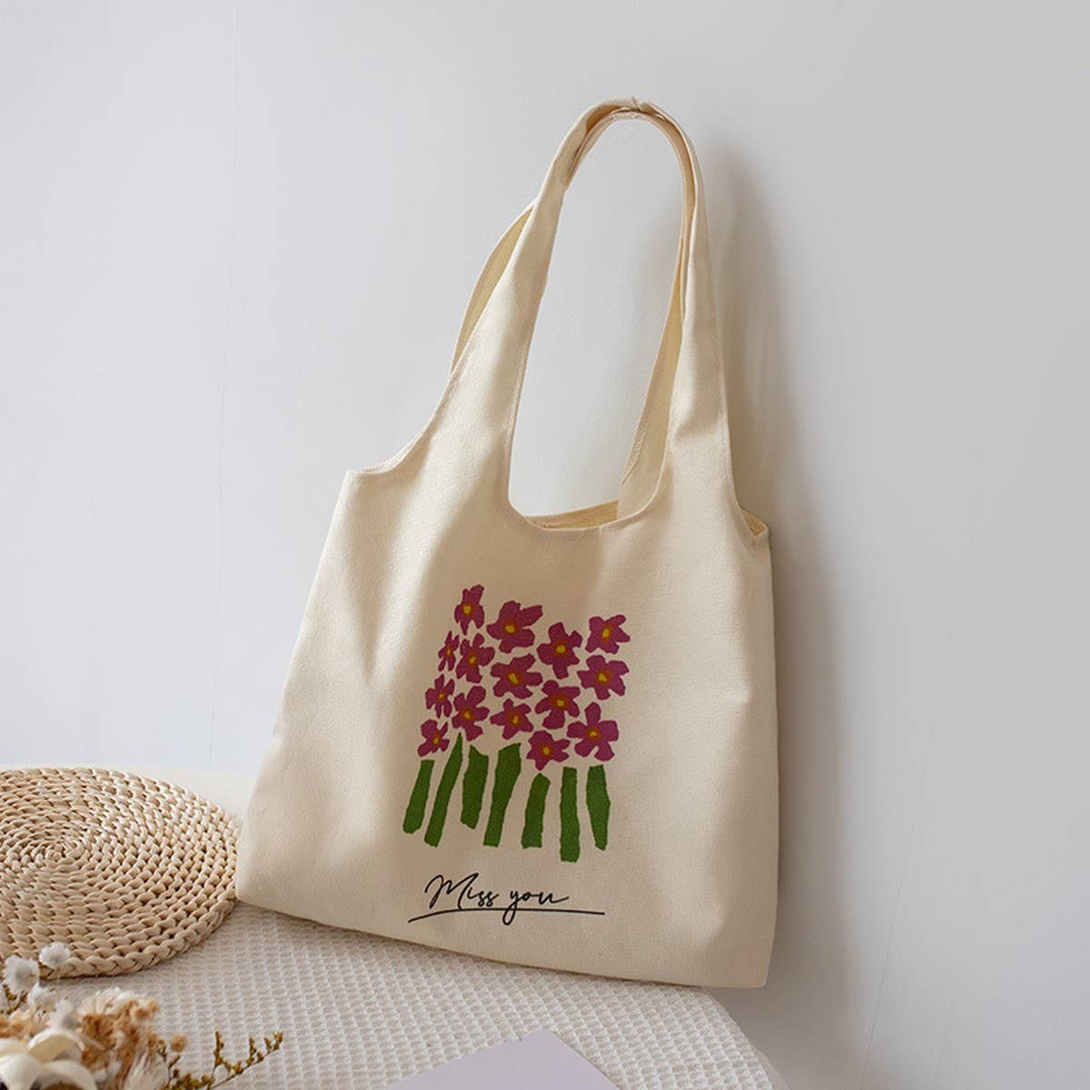 Summer Lazy Style Canvas Tote Bag for Students_CWAB5629