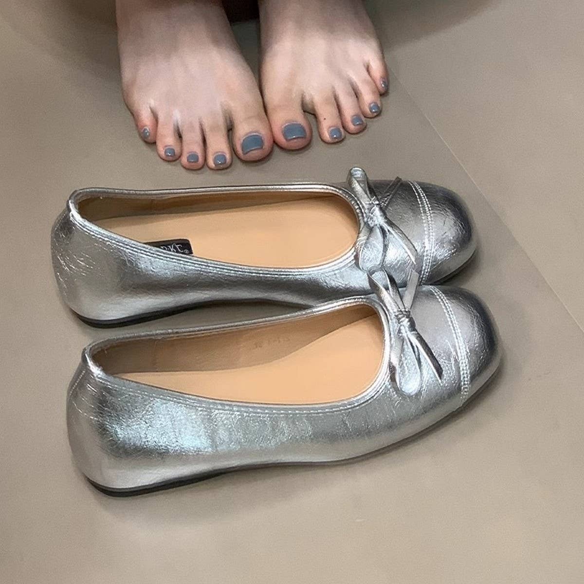 Vintage Bow Mary Jane Ballet Shoes for Women