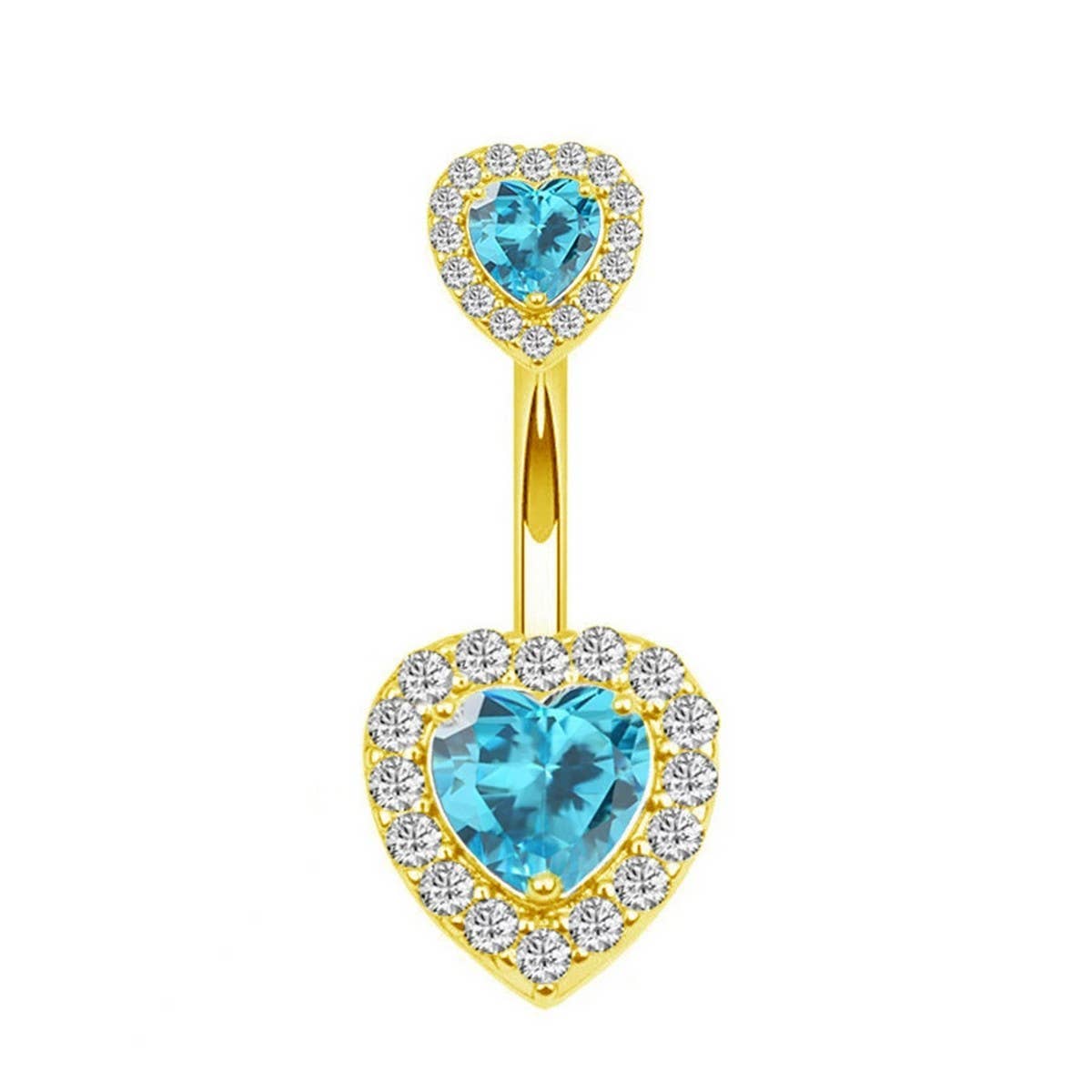 Heart CZ Belly Button Ring ? Hypoallergenic