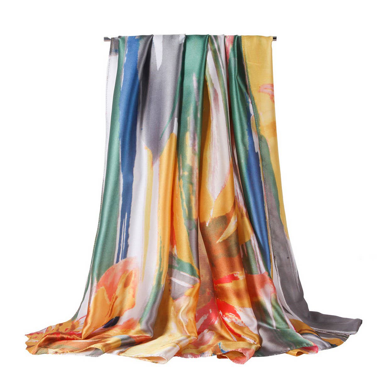 Lily Print Silk Scarf - Graffiti Style for Women