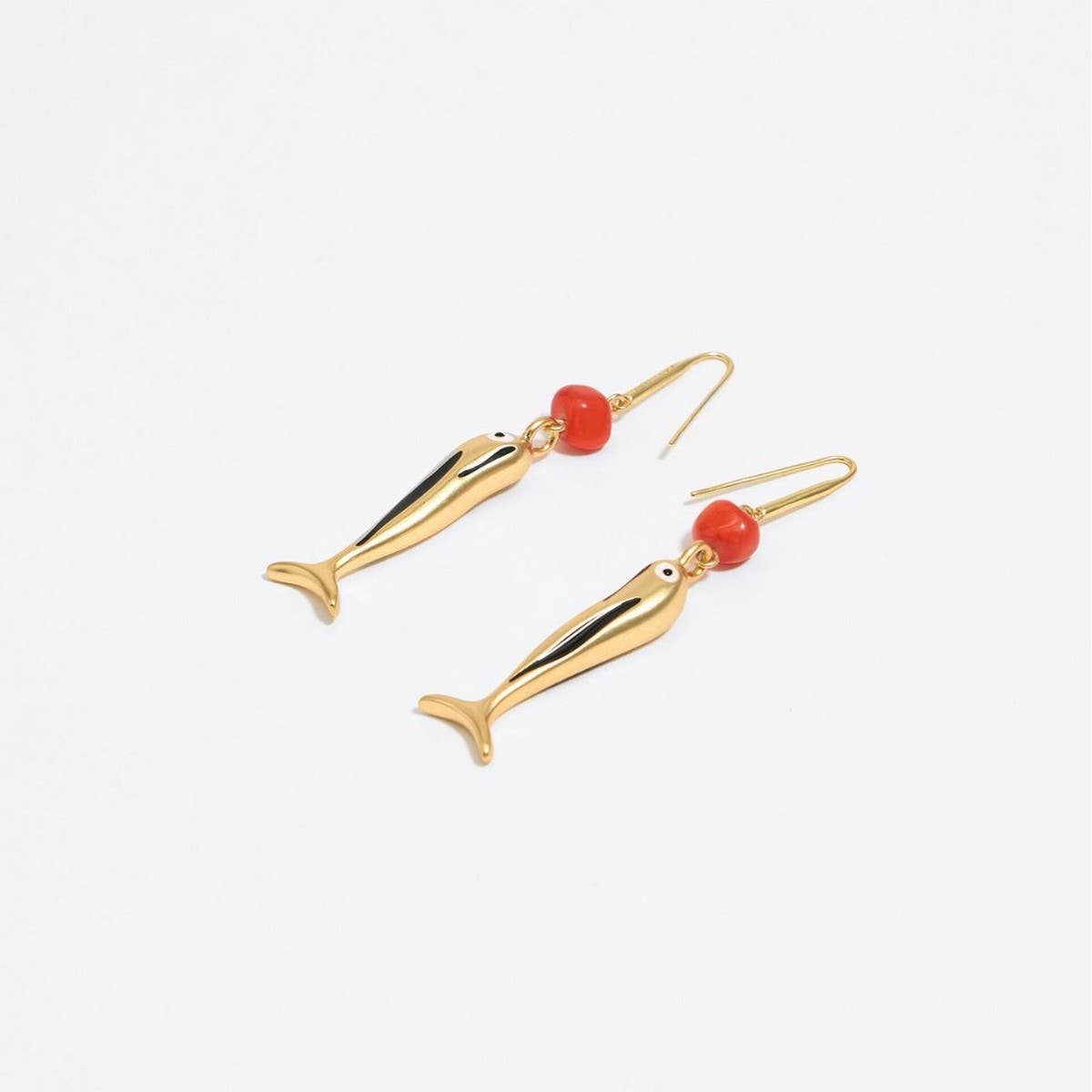 Golden Fish Retro Literary Style Long Earrings