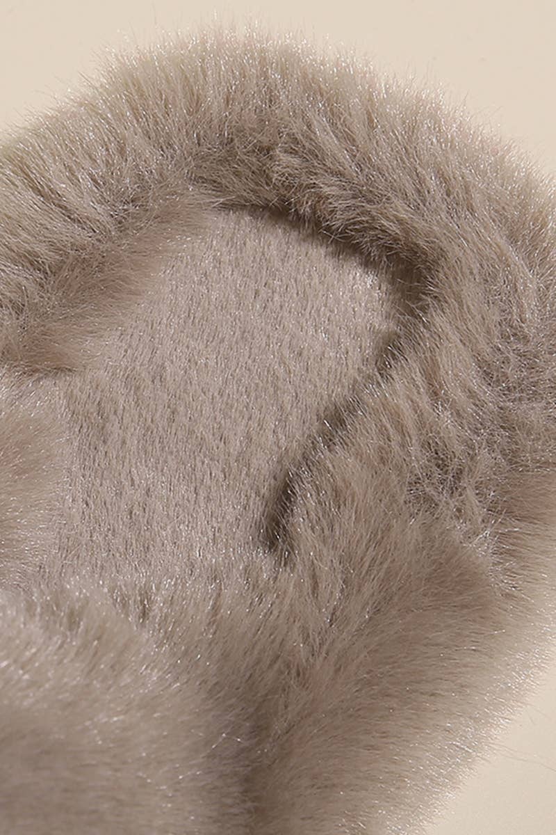 CROSS STRAP FLUFFY BEDROOM SLIPPERS