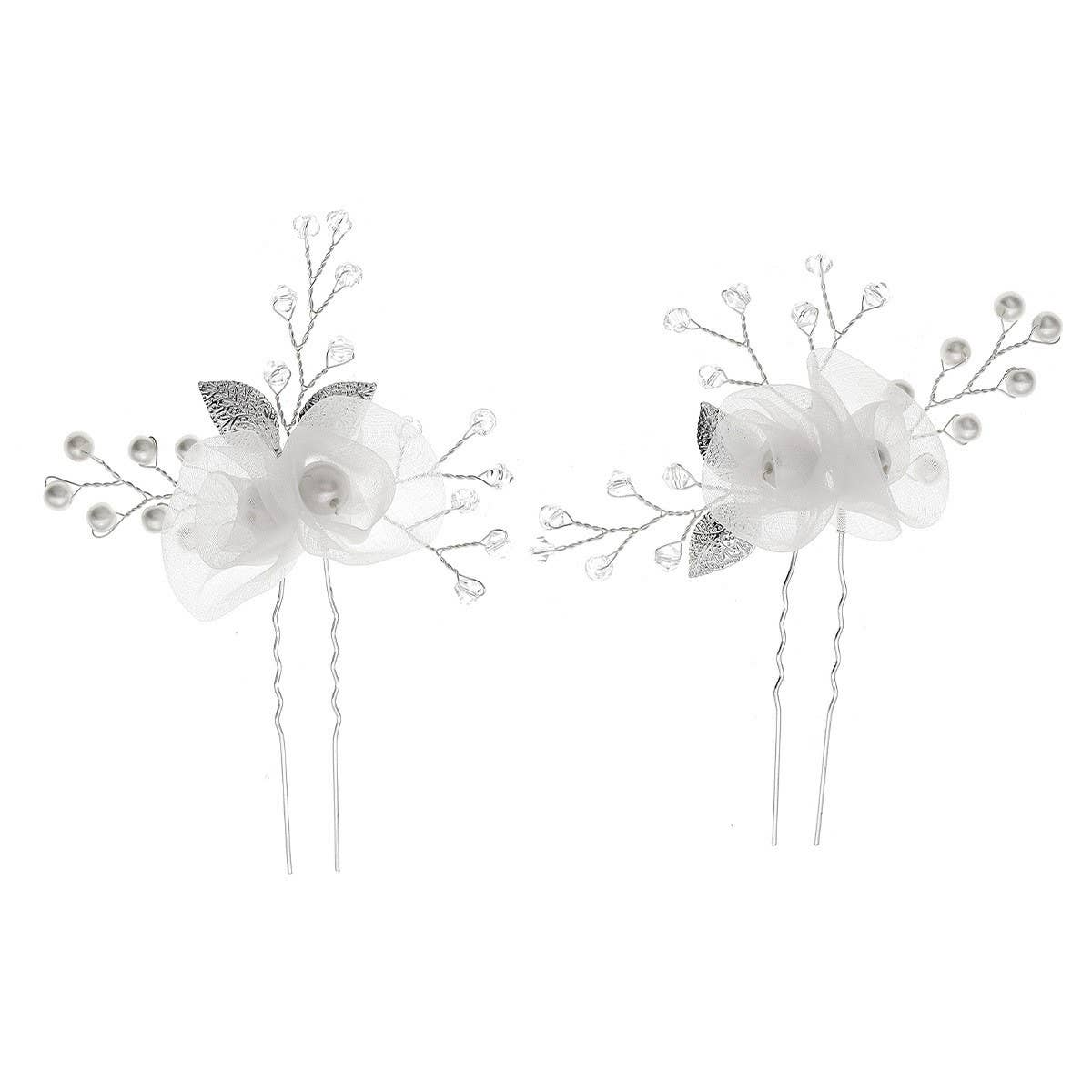NEW BEAUTIFUL SILK FLOWER BRIDAL HAIR ACCESSORIES