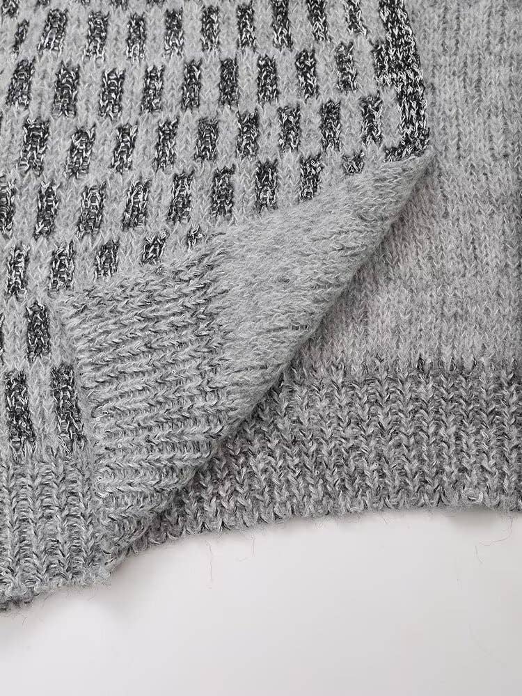 KNIT UNBUTTONED SEQUIN HOODED CARDIGAN COAT