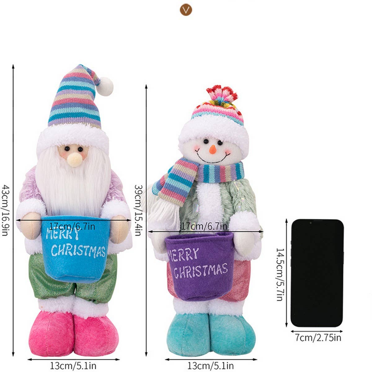 Cwmm10279_Christmas Snowman Doll With Colorful Hat Decor