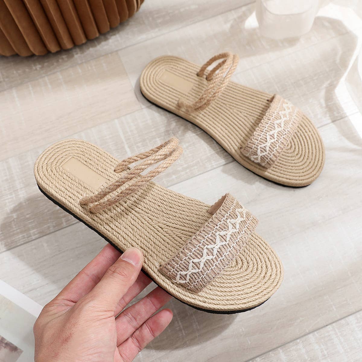 WOMEN LINEN BEACH SANDALS