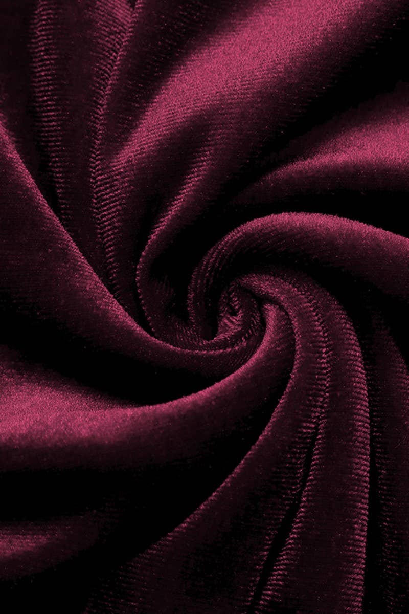 CWBMS00476_SOLID COLOR TWIST SLIT VELVET MIDI SKIRT