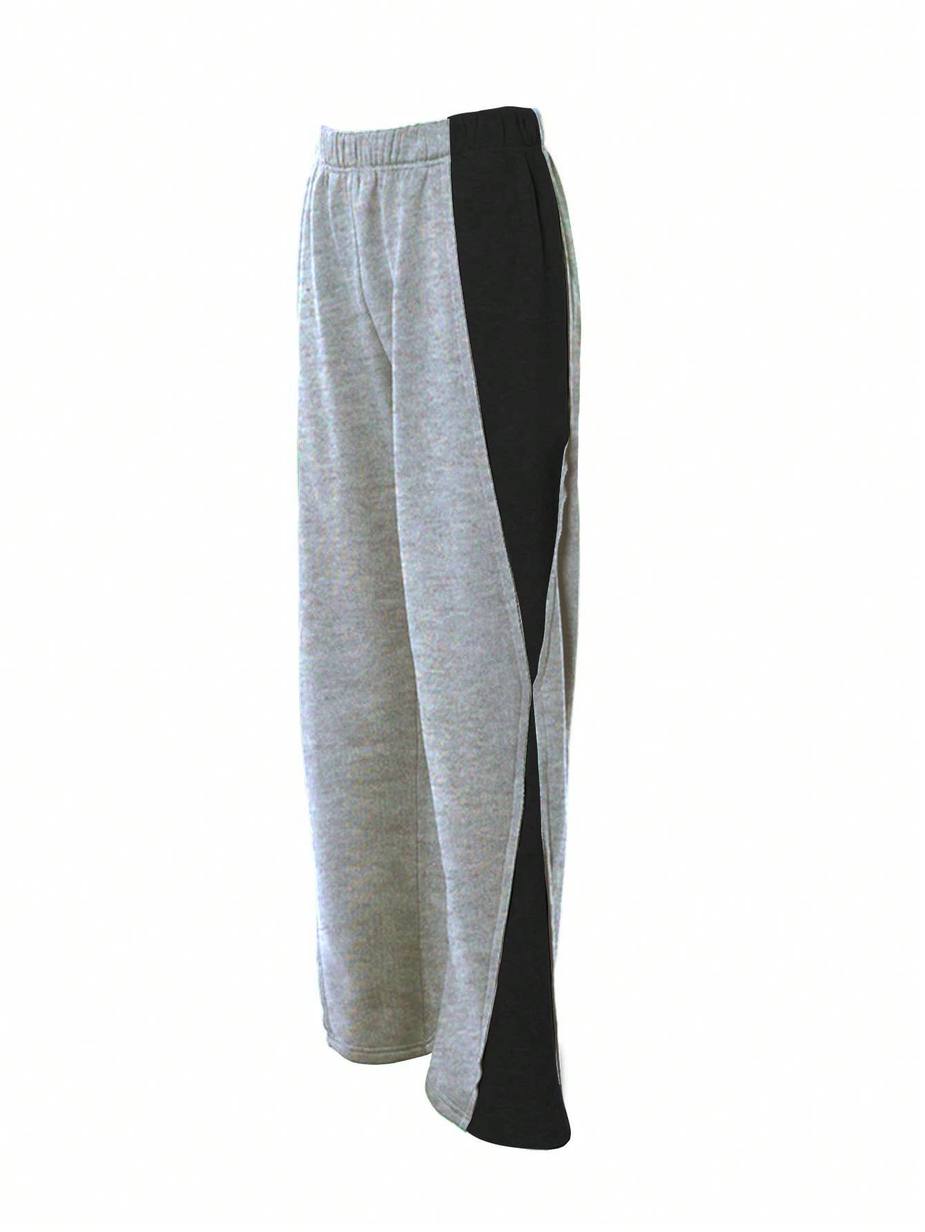 ELASTIC-WAISTED COLOR-MATCHED WIDE-LEG PANTS